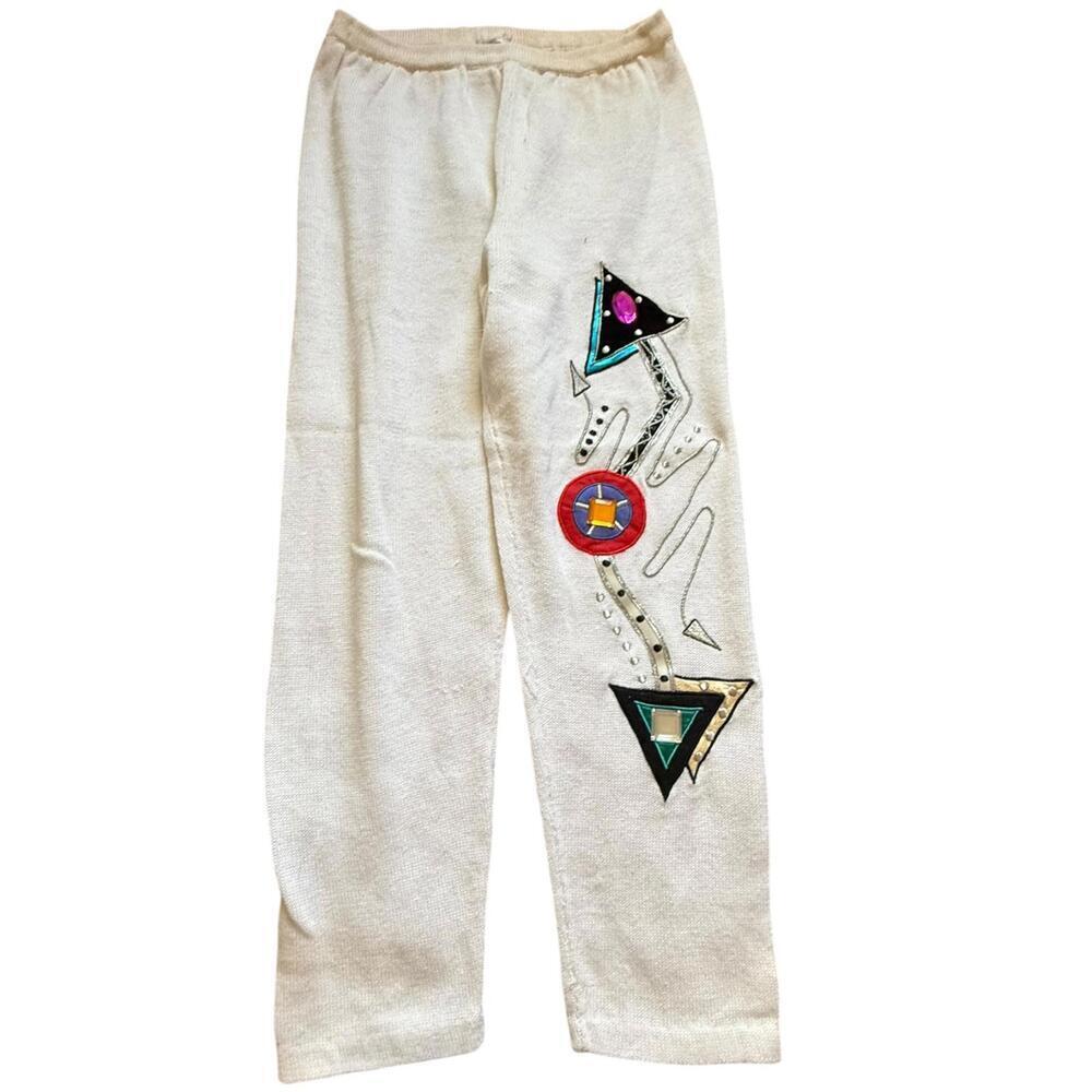 Bonnie Boerer Petite Cream Knit Skirt Metallic Accents Women’s P/S